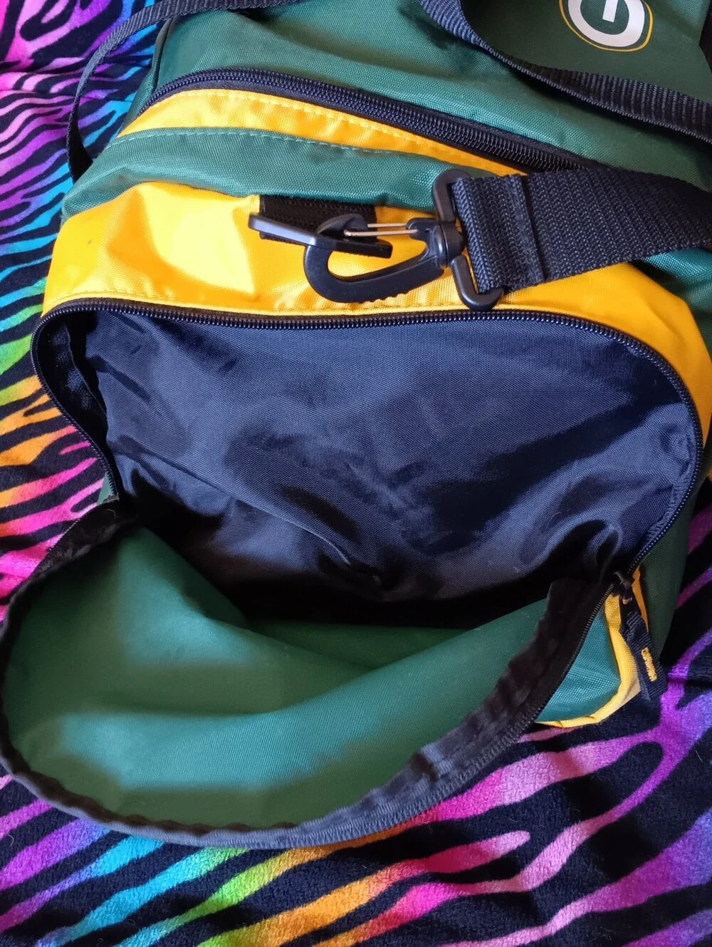 💚💛 Y2K Vintage Reebok Green Bay Packers Duffel Bag NFL Gym Travel 2000s